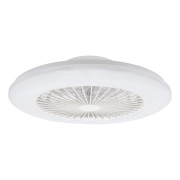 Aigostar - Lámpara de techo LED regulable con ventilador LED/40W/230V 2700-6500K diámetro 48,5 cm blanca + mando a distancia