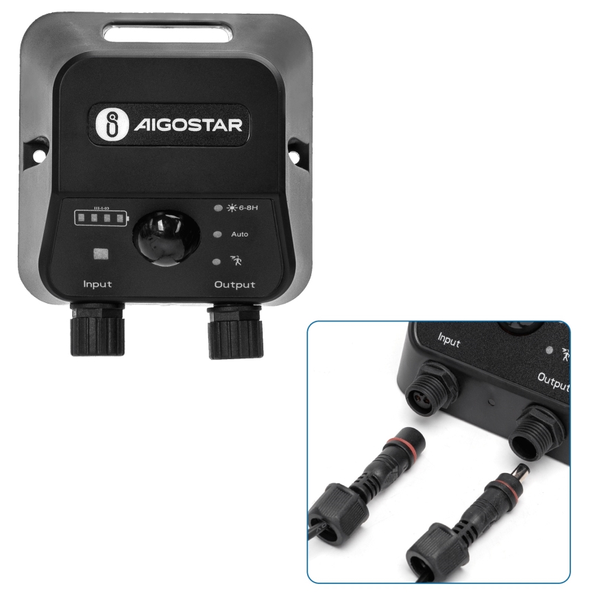 Aigostar - Luminaria LED solar de techo con sensor LED/35W/3,7V 3000 mAh IP65 + mando a distancia