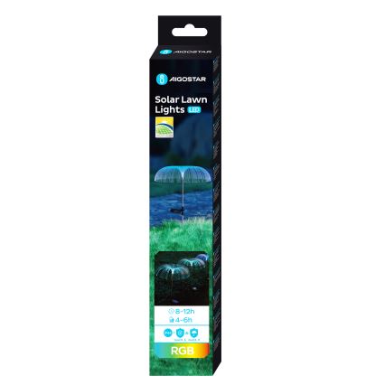 Aigostar - Lámpara decorativa solar LED RGB LED/0,03W/1,2V 300 mAh 70cm IP44