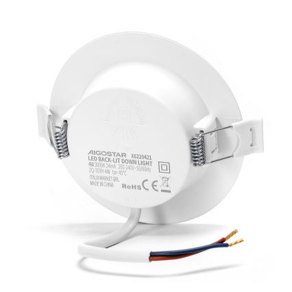 Aigostar - Lámpara empotrable LED LED/4W/230V 3000K diá. 9,8 cm blanco