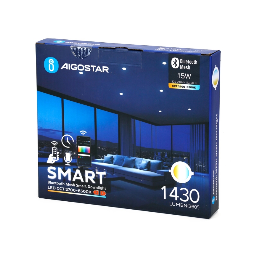 Aigostar - Lámpara empotrable LED regulable MESH LED/15W/230V 2700-6500K diá. 17 cm