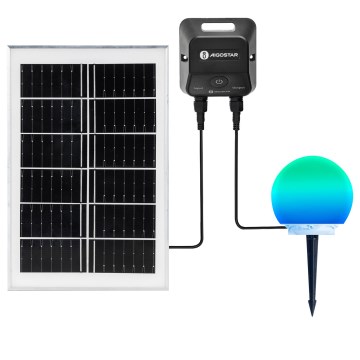 Aigostar - Lámpara exterior LED RGBW regulable MESH LED/20W/3,7V 4000mAh 2700-6500K IP65 Ø 20 cm + mando a distancia