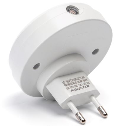 Aigostar - LED Luz nocturna con sensor crepuscular LED/0,5W/230V 3000K