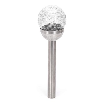 Aigostar - Lámpara LED solar LED/0,006W/1,2V 37,8cm cromo mate 2700K IP44 100 mAh