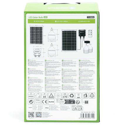 Aigostar - Candelabro solar LED 2xLED/35W/12V 6000 mAh 6500K IP65 Ø 10 cm + control remoto