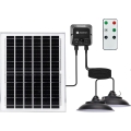 Aigostar - Lámpara solar colgante LED con sensor 2xLED/70W/12V 12000 mAh 6500K diámetro 23,5 cm + mando a distancia