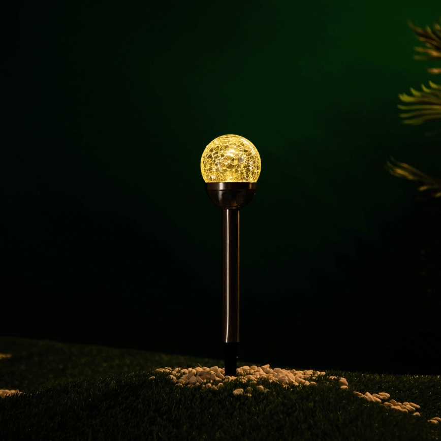 Aigostar - Lámpara LED solar LED/0,006W/1,2V 37,8cm cromo mate 2700K IP44 100 mAh