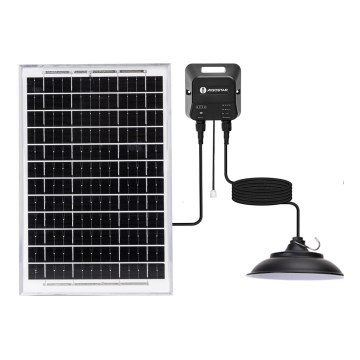 Aigostar - Lámpara solar LED/70W/12V 6000 mAh 6500K IP65 diámetro 23,5 cm + mando a distancia