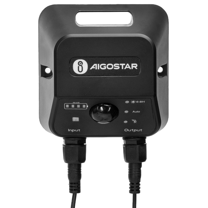 Aigostar - Lámpara solar colgante LED con sensor 2xLED/35W/12V 6000 mAh 6500K IP65 diámetro 15 cm + mando a distancia