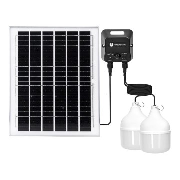 Aigostar - Lámpara solar LED con sensor 2xLED/70W/12V 12000 mAh 6500K diá. 12 cm + control remoto