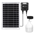 Aigostar - Lámpara solar LED con sensor, 70W/12V, 6000 mAh, 6500K, IP65, Ø 12 cm + mando a distancia