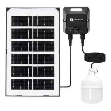 Aigostar - Lámpara solar LED con sensor LED/35W/12V 3000 mAh 6500K IP65 Ø 10 cm + mando a distancia