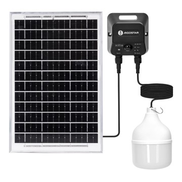 Aigostar - Lámpara solar LED con sensor LED/70W/12V 6000 mAh 6500K diá. 12 cm + control remoto