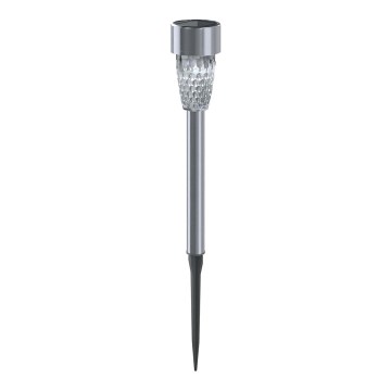 Aigostar - Lámpara solar LED LED/0,006W/1,2V 40 mAh 29,7 cm cromo mate 6500K IP44