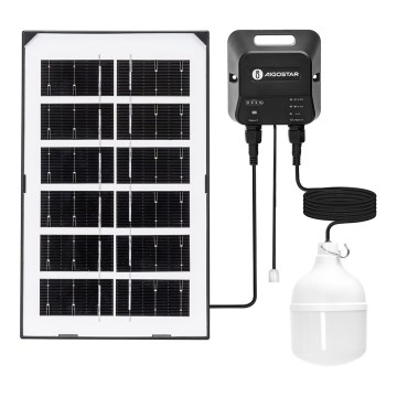 Aigostar - Lámpara solar LED LED/35W/12V 3000 mAh 6500K diá. 10 cm + control remoto