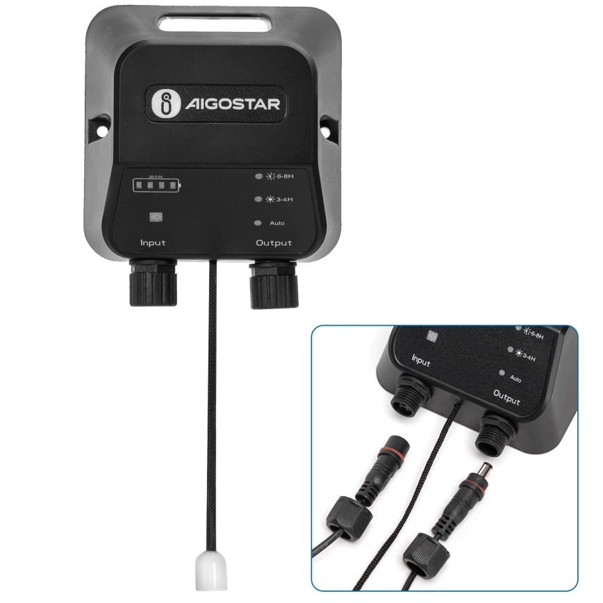 Aigostar - Lámpara solar LED LED/35W/12V 3000 mAh 6500K diá. 16,8 cm + control remoto