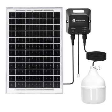 Aigostar - Lámpara solar LED LED/70W/12V 6000 mAh 6500K diá. 12 cm + control remoto