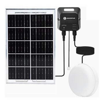 Aigostar - Lámpara solar LED LED/70W/12V 6000 mAh 6500K diá. 20,5 cm + control remoto