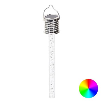 Aigostar - Lámpara solar LED RGB LED/0,006W/1,2V 4000 mAh cromo IP44