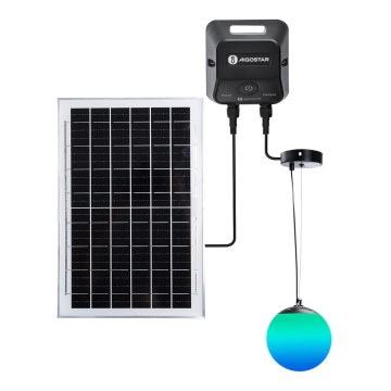 Aigostar - Lámpara solar LED RGBW regulable MESH LED/5W/3,7V 8000 mAh 2700K-6500K IP65 Ø 30 cm