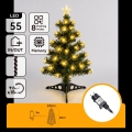 Aigostar - LED Árbol de Navidad para exterior 55xLED/8 funciones 0,6 m IP44 blanco cálido