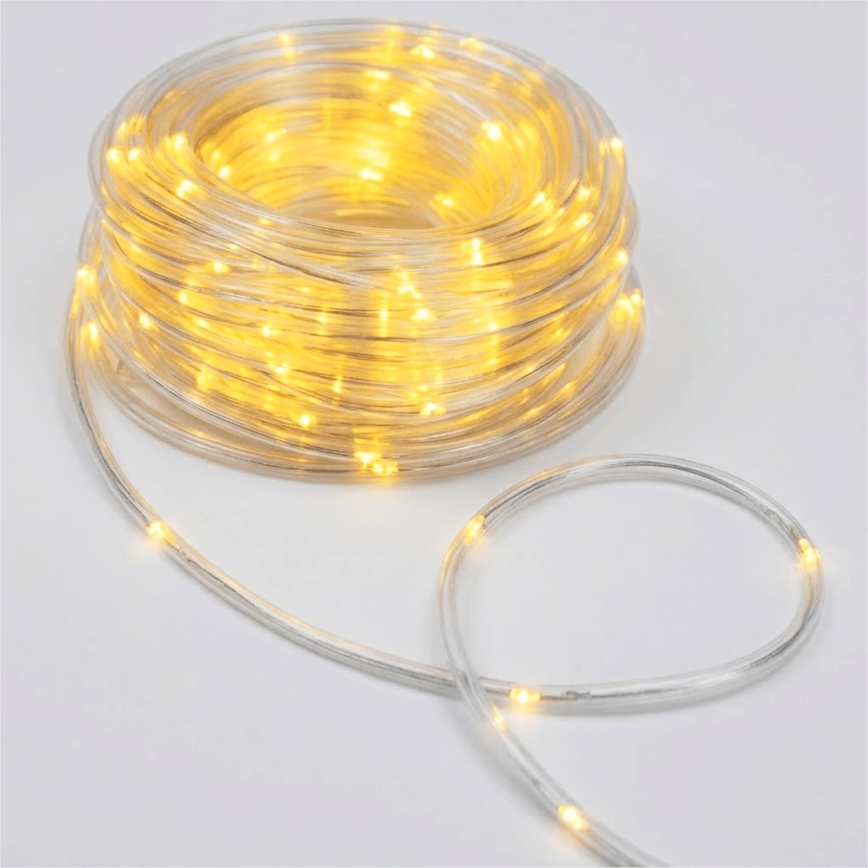 Aigostar - Guirnalda navideña LED para exterior 100xLED/8 funciones 3xAA 10,3m IP44 blanco cálido