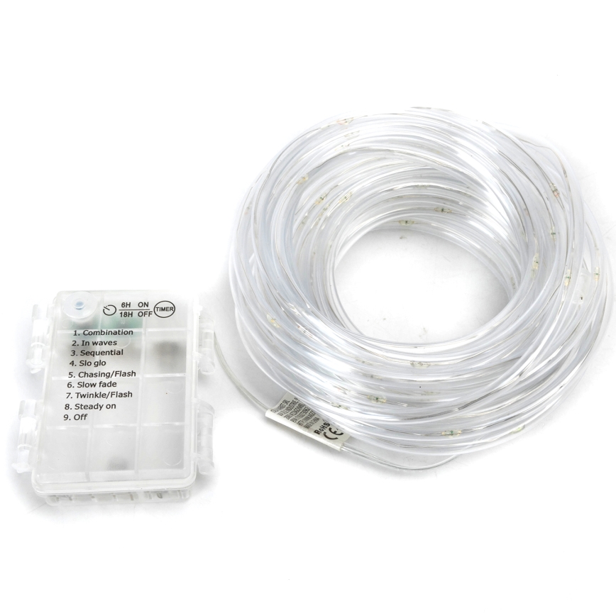Aigostar - Guirnalda navideña LED para exterior 100xLED/8 funciones 3xAA 10,3m IP44 multicolor