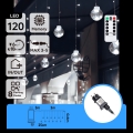 Aigostar - LED cadena de luces navideñas para exterior 120xLED/8 funciones 3x0,6m IP44 blanco frío + mando a distancia