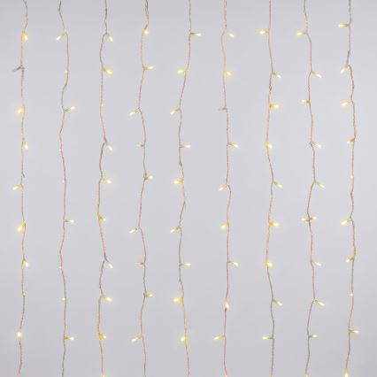 Aigostar - LED cadena de luces navideñas para exterior 200 LEDs/8 funciones 3xAA 5x2m IP44 blanco cálido
