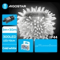 Aigostar - LED Cadena de luces navideñas para exterior 300xLED/8 funciones 33m IP44 blanco frío