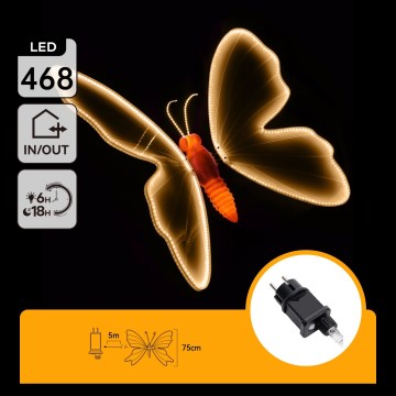 Aigostar - LED Decoración exterior 504xLED IP44 blanco cálido mariposa