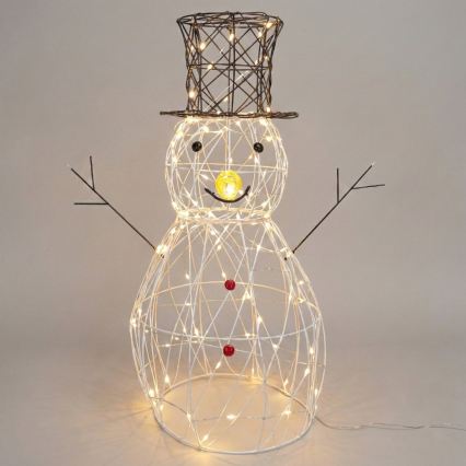 Aigostar - LED decoración navideña para exterior 140xLED/8 funciones 0,6 m IP44 blanco cálido muñeco de nieve