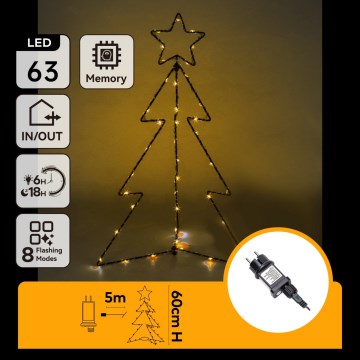 Aigostar - LED decoración navideña exterior LED/3,6W/230V 60 cm IP44 blanco cálido