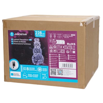 Aigostar-LED Decoración navideña exterior LED/3,6W/31/230V 6500K 90cm IP44 muñeco de nieve