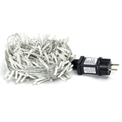 Aigostar - LED Guirnalda de luces navideñas para exterior 200 LEDs/8 funciones 23 m IP44 blanco cálido