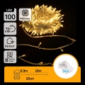 Aigostar - LED Guirnalda exterior 100xLED/8 funciones 3xAA 10,3 m IP44 blanco cálido