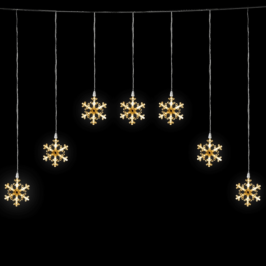 Aigostar - Cadena LED exterior 84xLED/8 funciones 1,2x1 m IP44 blanco cálido copos de nieve