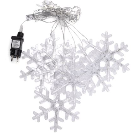 Aigostar - Cadena LED exterior 84xLED/8 funciones 1,2x1 m IP44 blanco cálido copos de nieve