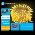 Aigostar - LED guirnalda navideña para exterior 150xLED/8 funciones 18m IP44 blanco cálido