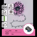 Aigostar - LED guirnalda navideña para exterior 200xLED/8 funciones 3xAA 10,3m IP44 rosa