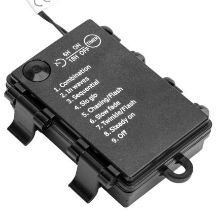 Aigostar - LED guirnalda navideña para exterior 200xLED/8 funciones 3xAA 10,3m IP44 rosa