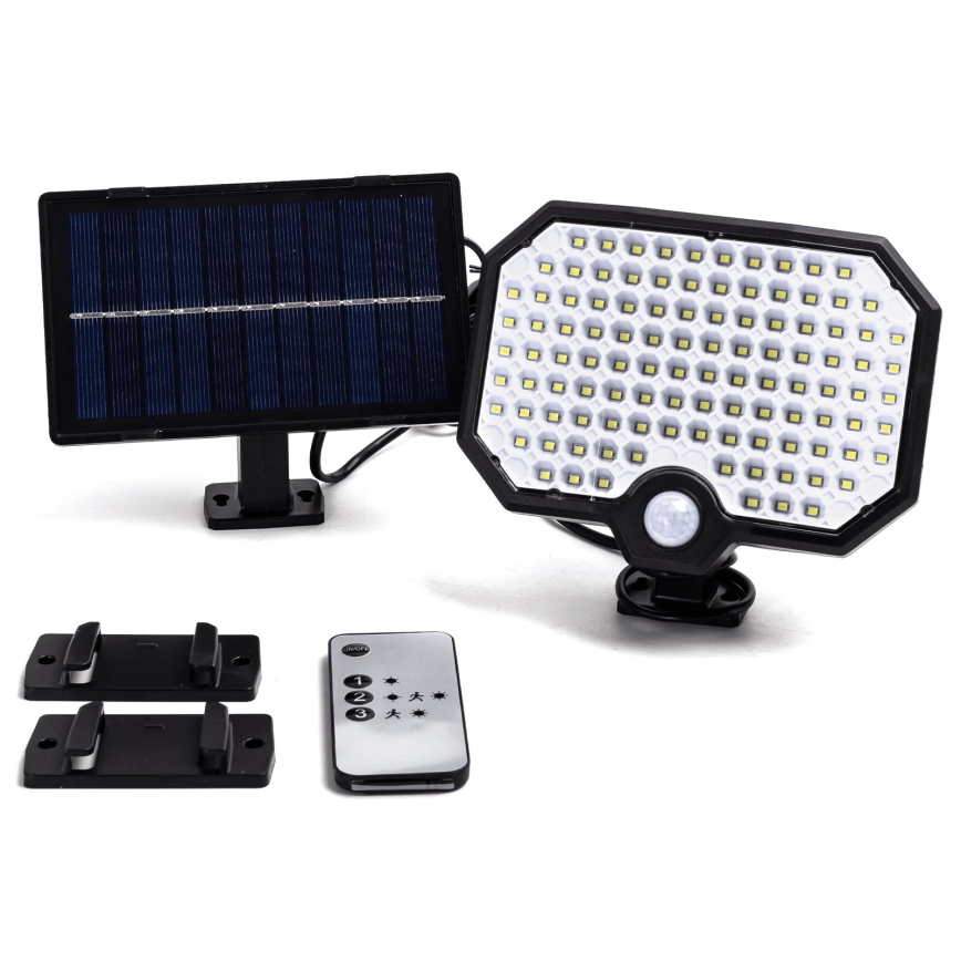 Aigostar - LED Lámpara solar con sensor de movimiento LED/2,4W/3,7V 1800 mAh IP65