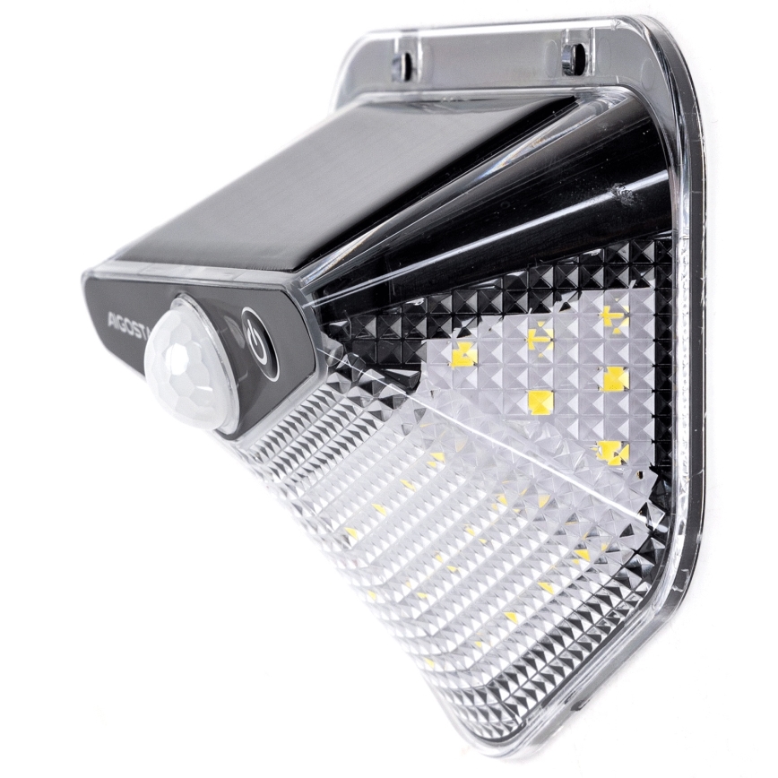 Aigostar - Luminaria solar LED con sensor LED/3,7 V 6500 K 500 mAh IP65 negra
