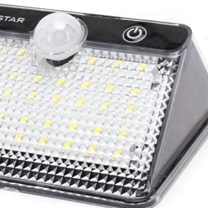Aigostar - Luminaria solar LED con sensor, LED 3,7 V, 6500 K, 1200 mAh, IP65, negra