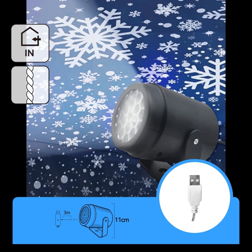 Aigostar - LED proyector navideño de copos de nieve LED/5W/230V blanco frío