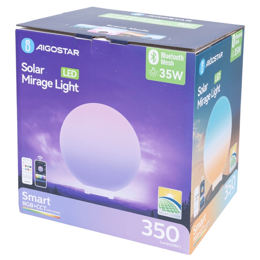 Aigostar - Lámpara exterior regulable LED RGBW MESH LED/35W/3,7V 4000mAh 2700-6500K IP65 diámetro 50 cm + mando a distancia