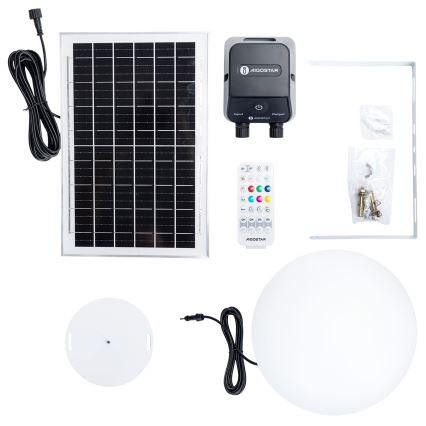 Aigostar - Lámpara exterior LED RGBW regulable MESH LED/35W/3,7V 4000mAh 2700-6500K IP65 Ø 30 cm + mando a distancia