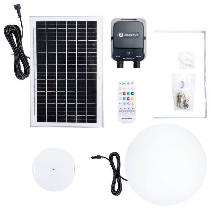 Aigostar - Lámpara exterior LED RGBW regulable MESH LED/35W/3,7V 4000mAh 2700-6500K IP65 Ø 30 cm + mando a distancia