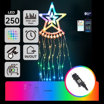 Aigostar - LED RGBICW Decoración navideña exterior inteligente MESH 250 LEDs/230 V 2,5 m IP44 + mando a distancia
