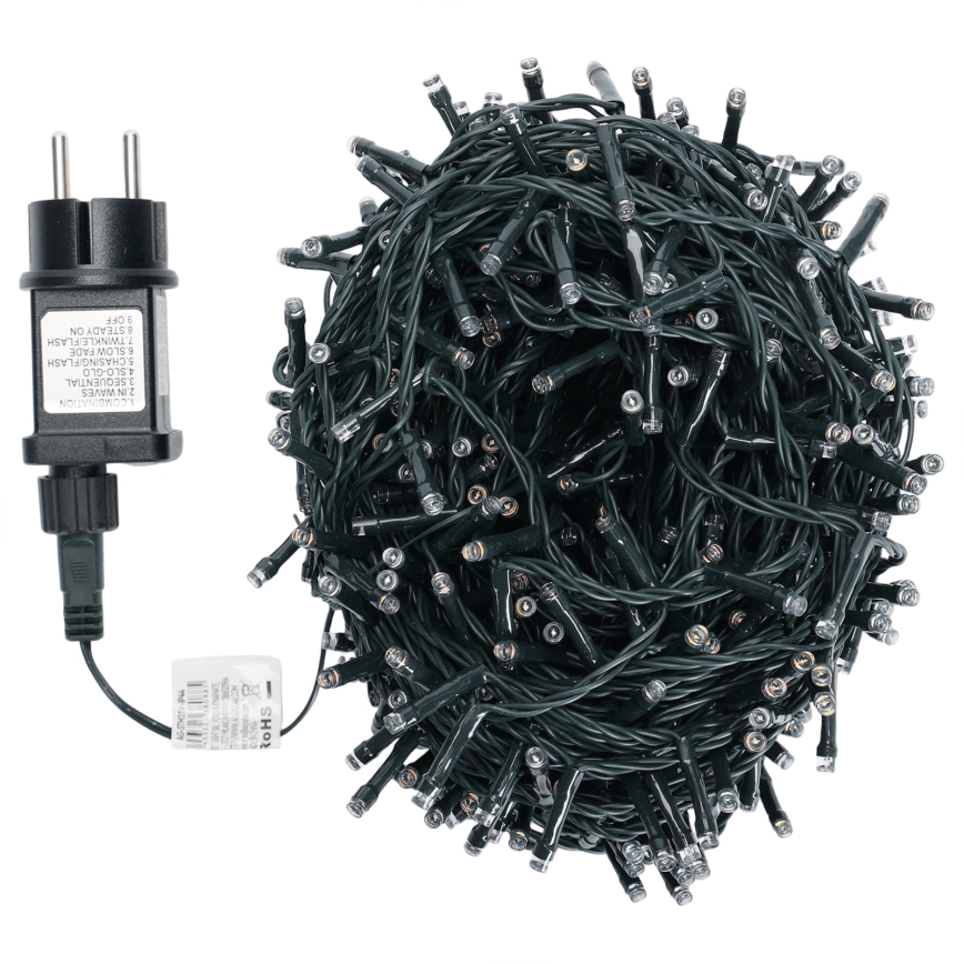Aigostar - Cadena de luces navideñas LED RGBY para exteriores 600xLED/8 funciones 30 m IP44